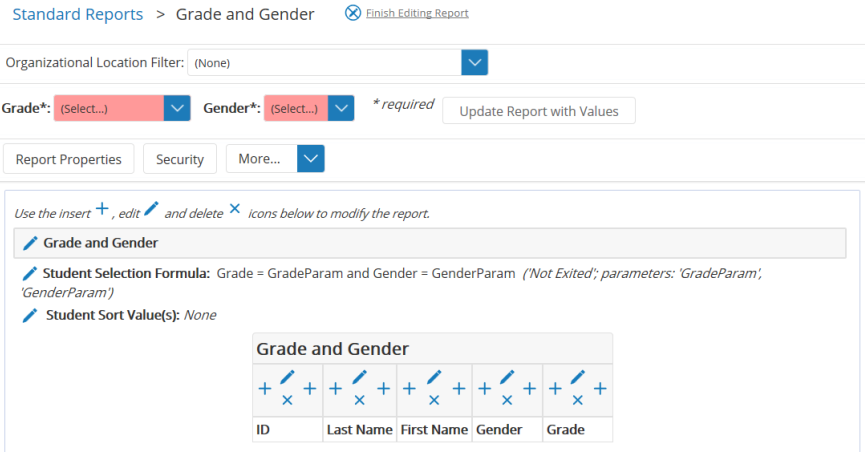 Populate required prompts before reviewing report content.