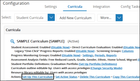 Configuring Curriculum