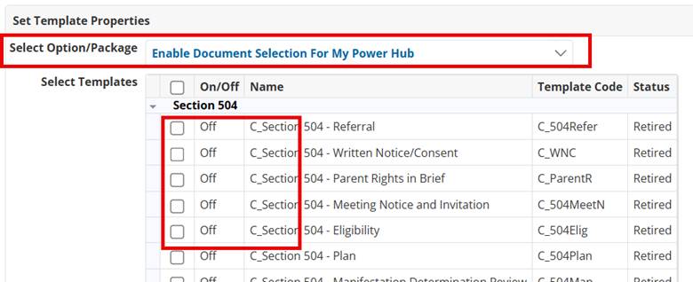 Selection checkbox for each document.